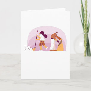 Reinigung Haushälterei Geschenk Männer und Frauen Karte