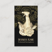 Reinigung & Haushaltshilfe Luxus Gold Blumenmuster Visitenkarte (Vorderseite)