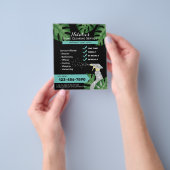 Reinigung Haushaltshilfe Tropische Blätter Schwarz Flyer (Gruppe)