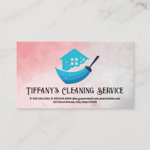 Reinigung House Broom Logo Visitenkarte