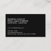 Reinigung im Wohnzimmer Behaltend schwarz Visitenkarte (Rückseite)