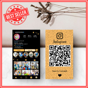 Reinigung Instagram Peach Housekeeping Maid QR Cod Visitenkarte