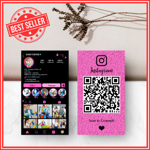 Reinigung Instagram Pink Hausmädchen QR Visitenkarte
