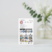 Reinigung Instagram White Housekeeping Maid QR Cod Visitenkarte (Stehend Vorderseite)