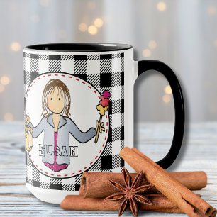 Reinigung Lady Cartoon Personalisiert Danke, Gesch Tasse
