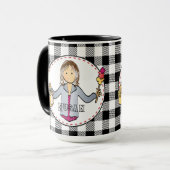 Reinigung Lady Cartoon Personalisiert Danke, Gesch Tasse (Vorderseite Links)