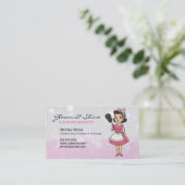 Reinigung Lady Cleaner Service Pink Glitzern Retro Visitenkarte (Stehend Vorderseite)