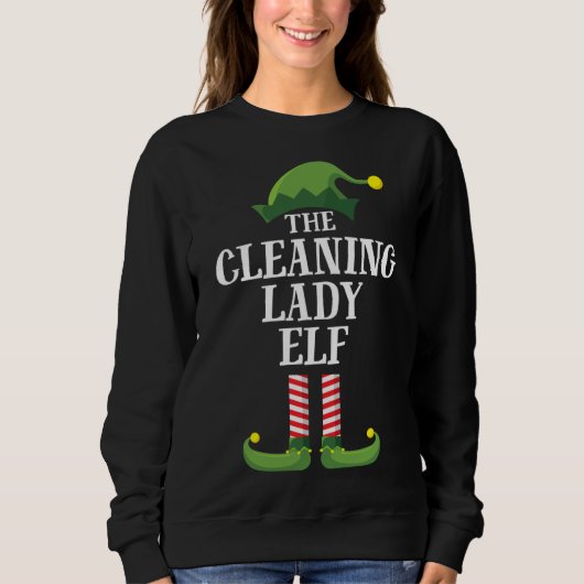 Reinigung Lady Elf Matching Familienweihnachtsfest Sweatshirt (Vorderseite)