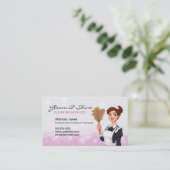 Reinigung Lady Traditionelles Mädchen Pinke Imitat Visitenkarte (Stehend Vorderseite)