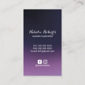 Reinigung Lila und Rose Gold Floral Spray Flasche Visitenkarte (Rückseite)