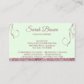 Reinigung Magd Janitorial Funkeln Housekeep grün Treuekarte (Rückseite)