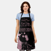 Reinigung Magd Janitorial funkeln Sprührosa wirbel Schürze (Getragen)