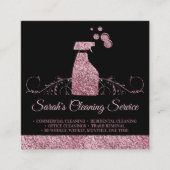 Reinigung Magd Janitorial funkelnde Spray Rose Gol Quadratische Visitenkarte (Vorderseite)