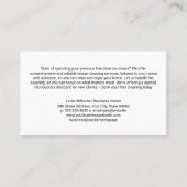 Reinigung mit Lächeln Visitenkarte (Rückseite)