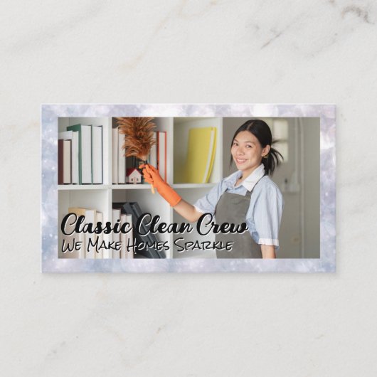Reinigung mit Lächeln Visitenkarte (Vorderseite)
