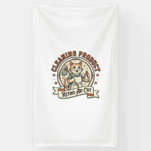 Reinigung Produkt Retro Anzeige Katze Reinigung Pr Banner