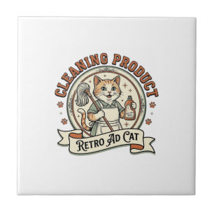 Reinigung Produkt Retro Werbung Katze Reinigung Pr Fliese