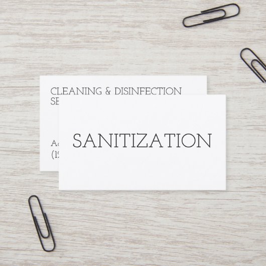 Reinigung Sanierung Desinfektion Minimal Visitenkarte (Vorderseite/Rückseite Beispiel)