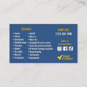Reinigung-Service Visitenkarte (Rückseite)