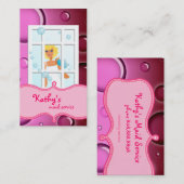 Reinigung Visitenkarte Rosa Blasen Blonde Haare (Vorne/Hinten)