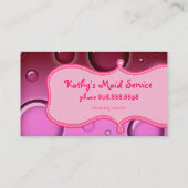 Reinigung Visitenkarte Rosa Blasen Blonde Haare (Rückseite)