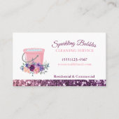Reinigung von dunkelrosafarbenen Eimern Visitenkarte (Vorderseite)