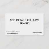 Reinigung von Fotoapparaten Visitenkarte (Rückseite)