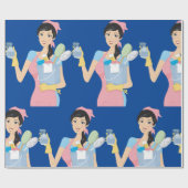 Reinigung von Frauen Geschenkpapier (Flach)