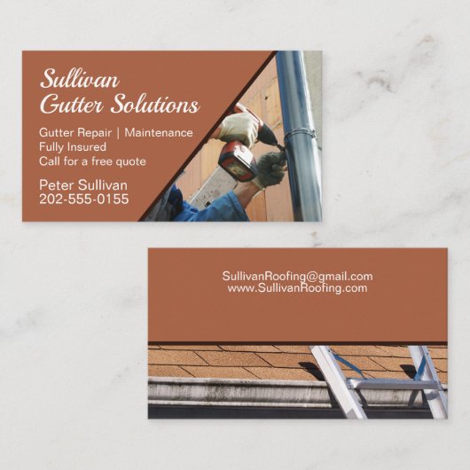 Reinigung von Gutter Instandhaltung Visitenkarte (Vorne/Hinten)