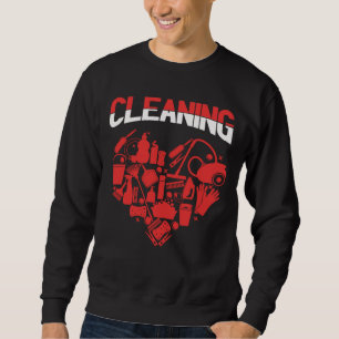 Reinigung von Haus Herzwakuum Reinigung Haus Sweatshirt