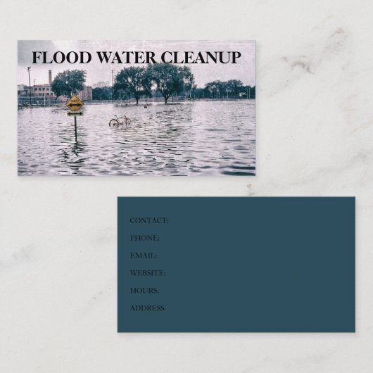 Reinigung von Hochwasser Visitenkarte (Vorne/Hinten)