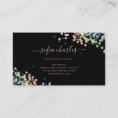 Reinigung von holografischem Glitzer Staub schwarz Visitenkarte (Rückseite)