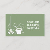 Reinigung von Mopp und Eimer fett grün Visitenkarte (Vorderseite)