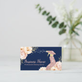 Reinigung von Rose Gold Spray Moderne BlumenMarine Visitenkarte (Stehend Vorderseite)
