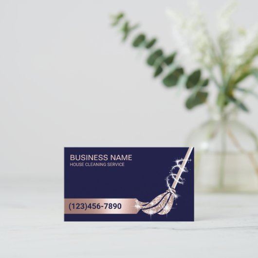 Reinigung von Schiffen und Rose mit Gold-Mop-Zimme Visitenkarte (Stehend Vorderseite)