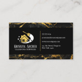 Reinigung von schwarzem Gold-Marmor Visitenkarte (Vorderseite)