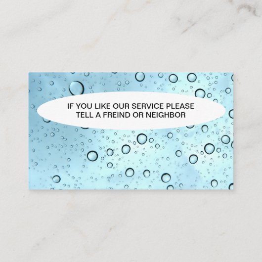 Reinigung von Visitenkarten Visitenkarte (Rückseite)