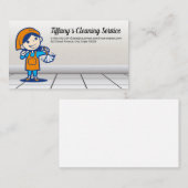 Reinigung von weiblichem Dusting | Fliesenboden Visitenkarte (Vorne/Hinten)