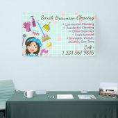 Reinigung von Werbung für Unternehmensgründer Banner (Messeveranstaltung)