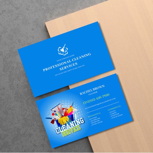 Reinigung, Wartung und Unterhaltung Visitenkarte