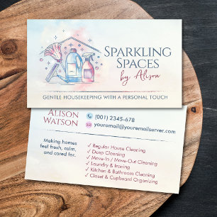Reinigung - Wasserfarben-Design Unternehmen Visitenkarte