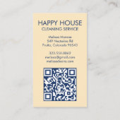 Reinigung Wasserfarben Haus Gartengarten QR Code Visitenkarte (Rückseite)