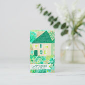 Reinigung Wasserfarben Haus Gartengarten QR Code Visitenkarte (Stehend Vorderseite)