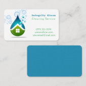 Reinigung Wassertropfen Bläschen Reinigung Wohnrau Visitenkarte (Vorne/Hinten)