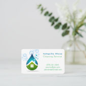 Reinigung Wassertropfen Bläschen Reinigung Wohnrau Visitenkarte (Stehend Vorderseite)