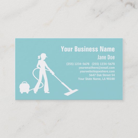 Reinigungs-Dienstleistungsunternehmen-Karte Visitenkarte (Vorderseite)