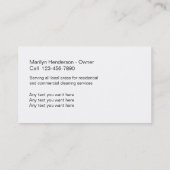 Reinigungs-Dienstleistungsunternehmen-Karten Visitenkarte (Rückseite)