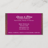 Reinigungs-Dienstleistungsunternehmen-Karten Visitenkarte (Rückseite)