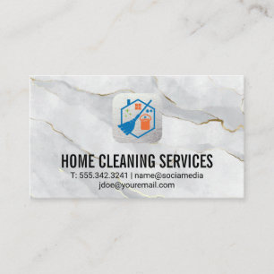 Reinigungs-Logo Weißer Goldmarmor Visitenkarte