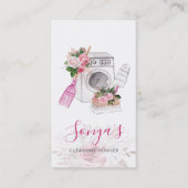 Reinigungs-Service Floral Watercolor Washer Visitenkarte (Vorderseite)